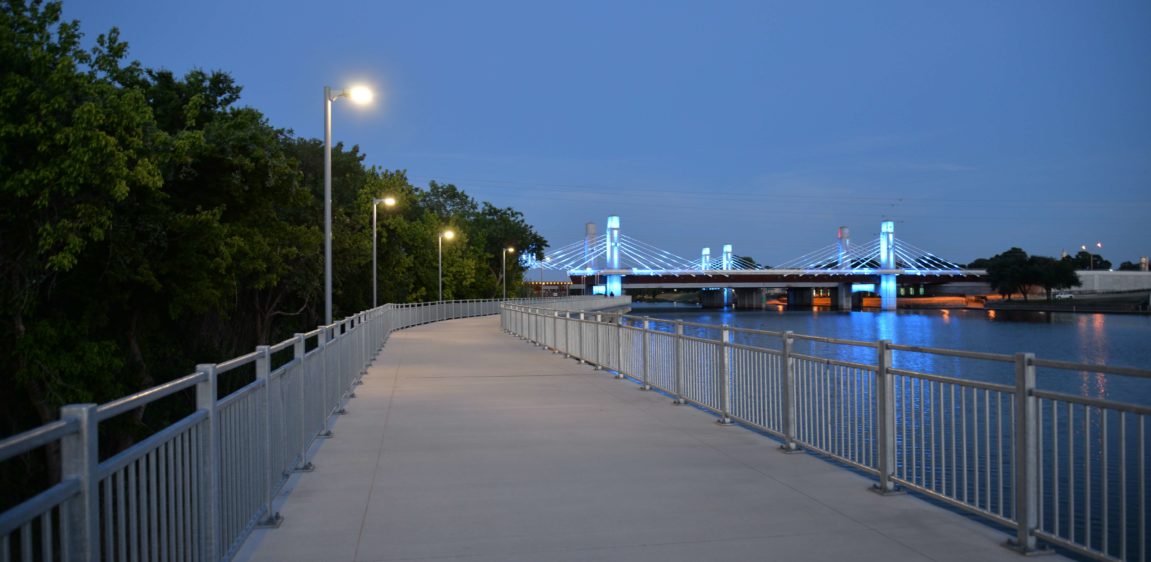 waco riverwalk night path